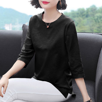 2021-es új, O nyakú póló, női őszi póló, női póló, bő, koreai stílusú női ing