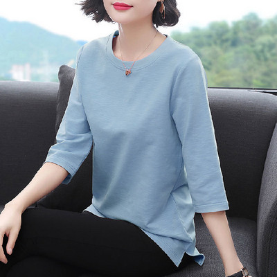 2021-es új, O nyakú póló, női őszi póló, női póló, bő, koreai stílusú női ing