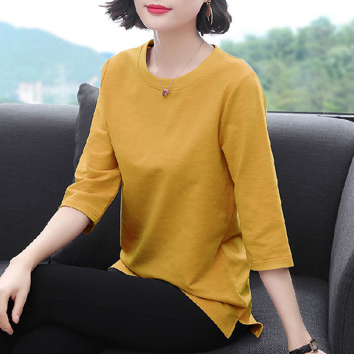 2021-es új, O nyakú póló, női őszi póló, női póló, bő, koreai stílusú női ing