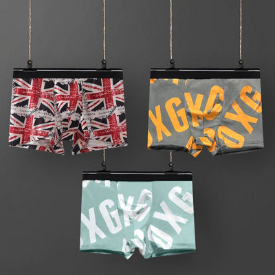 Vyriški medvilniniai bokseriniai šortai su užrašu 1, 2 arba 3 vnt. komplekte