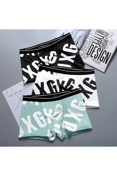 Vyriški medvilniniai bokseriniai šortai su užrašu 1, 2 arba 3 vnt. komplekte