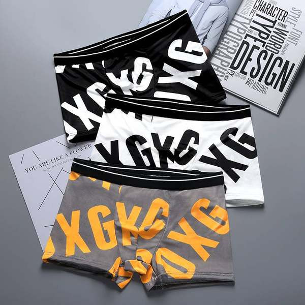 Vyriški medvilniniai bokseriniai šortai su užrašu 1, 2 arba 3 vnt. komplekte