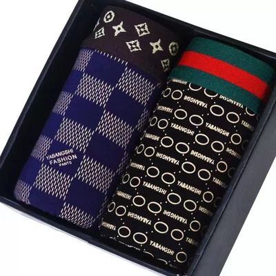 Vyriški apatiniai Vyriški bokso medvilniniai kvėpuojantys keturių kampų berniukai Jaunimo laisvi apatiniai madingi vyriški apatiniai kelnaitės šortai kelnės