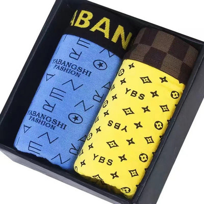 Vyriški apatiniai Vyriški bokso medvilniniai kvėpuojantys keturių kampų berniukai Jaunimo laisvi apatiniai madingi vyriški apatiniai kelnaitės šortai kelnės