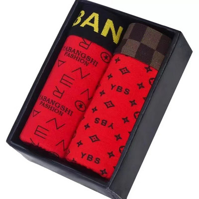 Vyriški apatiniai Vyriški bokso medvilniniai kvėpuojantys keturių kampų berniukai Jaunimo laisvi apatiniai madingi vyriški apatiniai kelnaitės šortai kelnės