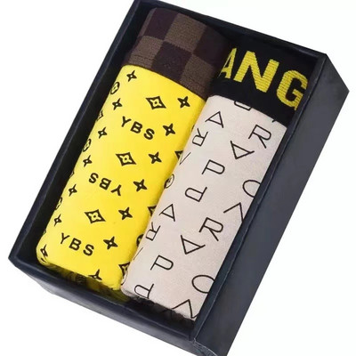 Vyriški apatiniai Vyriški bokso medvilniniai kvėpuojantys keturių kampų berniukai Jaunimo laisvi apatiniai madingi vyriški apatiniai kelnaitės šortai kelnės