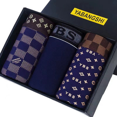 Vyriški apatiniai Vyriški bokso medvilniniai kvėpuojantys keturių kampų berniukai Jaunimo laisvi apatiniai madingi vyriški apatiniai kelnaitės šortai kelnės