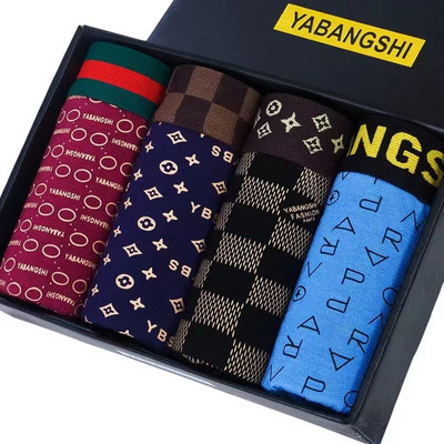 Vyriški apatiniai Vyriški bokso medvilniniai kvėpuojantys keturių kampų berniukai Jaunimo laisvi apatiniai madingi vyriški apatiniai kelnaitės šortai kelnės