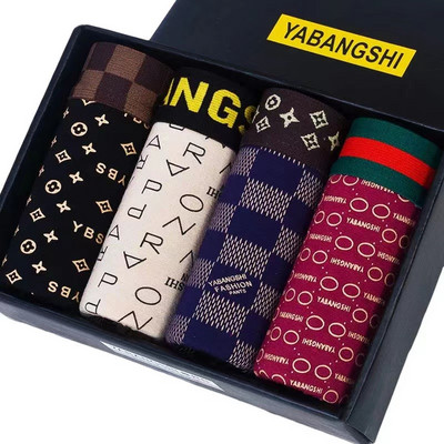 Vyriški apatiniai Vyriški bokso medvilniniai kvėpuojantys keturių kampų berniukai Jaunimo laisvi apatiniai madingi vyriški apatiniai kelnaitės šortai kelnės