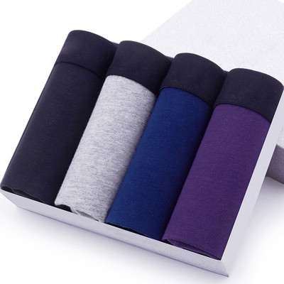 Reducere caldă Lenjerie de corp pentru bărbați din bumbac Lenjerie de corp boxer pentru bărbați DO DO MIAN Boxer Lenjerie de corp Chiloți pentru bărbați 4 buc/pachet