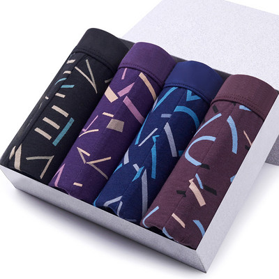 Reducere caldă Lenjerie de corp pentru bărbați din bumbac Lenjerie de corp boxer pentru bărbați DO DO MIAN Boxer Lenjerie de corp Chiloți pentru bărbați 4 buc/pachet