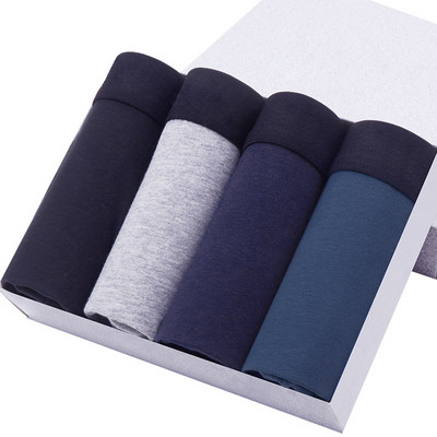Reducere caldă Lenjerie de corp pentru bărbați din bumbac Lenjerie de corp boxer pentru bărbați DO DO MIAN Boxer Lenjerie de corp Chiloți pentru bărbați 4 buc/pachet