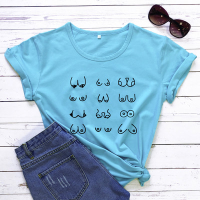 Tricou Happy Boobs Funny Hipster Nipples Graphic Top Tricou Casual Femei Maneca scurta Tricou Feminist Tinuta
