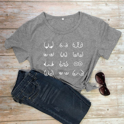 Tricou Happy Boobs Funny Hipster Nipples Graphic Top Tricou Casual Femei Maneca scurta Tricou Feminist Tinuta