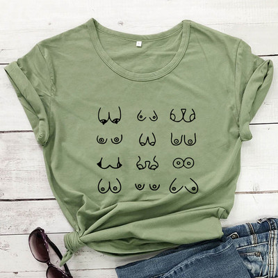 Tricou Happy Boobs Funny Hipster Nipples Graphic Top Tricou Casual Femei Maneca scurta Tricou Feminist Tinuta
