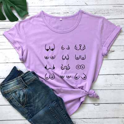 Tricou Happy Boobs Funny Hipster Nipples Graphic Top Tricou Casual Femei Maneca scurta Tricou Feminist Tinuta