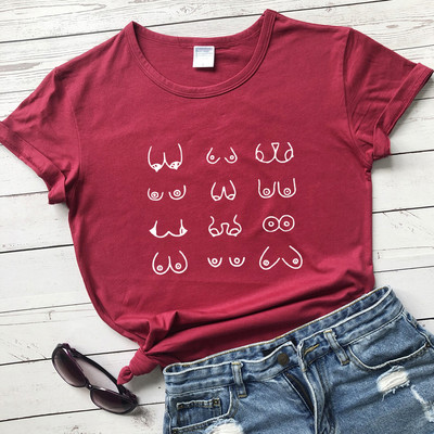 Tricou Happy Boobs Funny Hipster Nipples Graphic Top Tricou Casual Femei Maneca scurta Tricou Feminist Tinuta