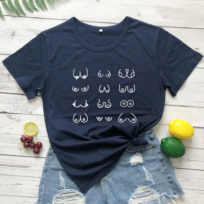 Tricou Happy Boobs Funny Hipster Nipples Graphic Top Tricou Casual Femei Maneca scurta Tricou Feminist Tinuta