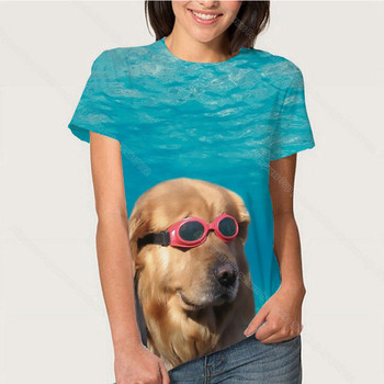 3D Kawaii Animal Dog T-shirt Corgi Golden Retriever Pug T-shirt για γυναίκες Casual Streetwear Unisex Tshirt Καλοκαιρινά γυναικεία ρούχα