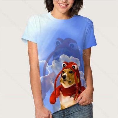 3D Kawaii Animal Dog marškinėliai Korgio auksaspalvio retriverio mopso marškinėliai moterims Kasdieniai gatvės drabužiai Unisex marškinėliai Vasariniai moteriški drabužiai