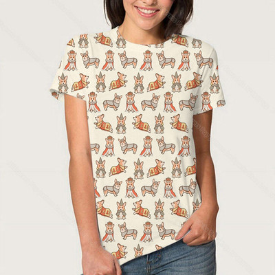 3D Kawaii Animal Dog marškinėliai Korgio auksaspalvio retriverio mopso marškinėliai moterims Kasdieniai gatvės drabužiai Unisex marškinėliai Vasariniai moteriški drabužiai