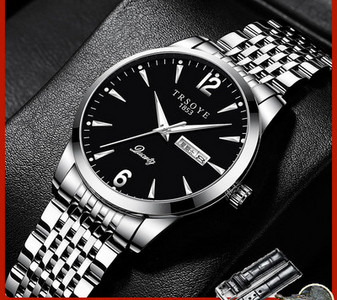 Elegantiškas vyriškas laikrodis su nerūdijančio plieno apyranke