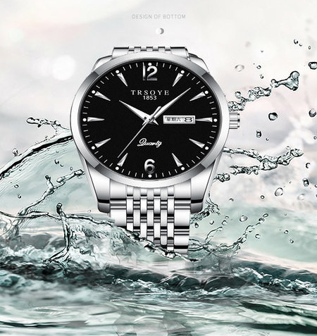 Elegantiškas vyriškas laikrodis su nerūdijančio plieno apyranke