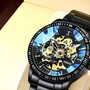 Veekindel mehaaniline käekell roostevabast terasest rihmaga