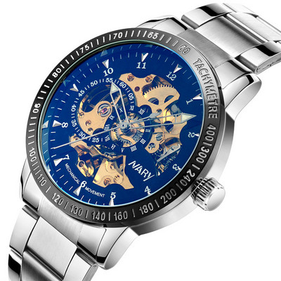 Veekindel mehaaniline käekell roostevabast terasest rihmaga