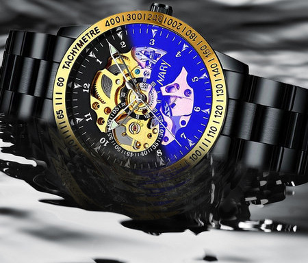 Veekindel mehaaniline käekell roostevabast terasest rihmaga