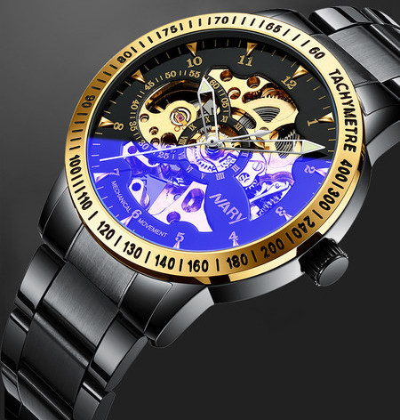 Veekindel mehaaniline käekell roostevabast terasest rihmaga