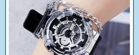 Ανδρικό αθλητικό ρολόι με - λαστιχένιο λουράκι