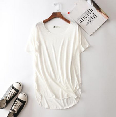 100% fibră de bambus bumbac tricou cu mânecă scurtă de vară pentru femei Harajuku tricou model lejer Tricou casual cu gâtul în formă de O haine pentru femei