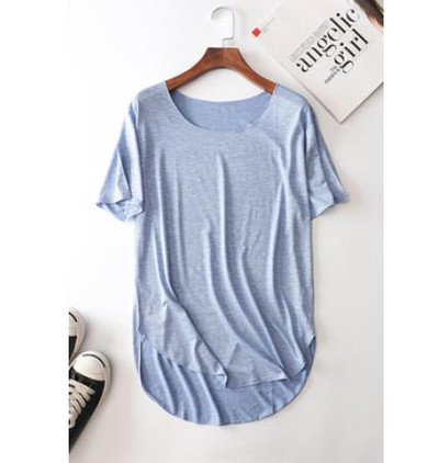 100% fibră de bambus bumbac tricou cu mânecă scurtă de vară pentru femei Harajuku tricou model lejer Tricou casual cu gâtul în formă de O haine pentru femei