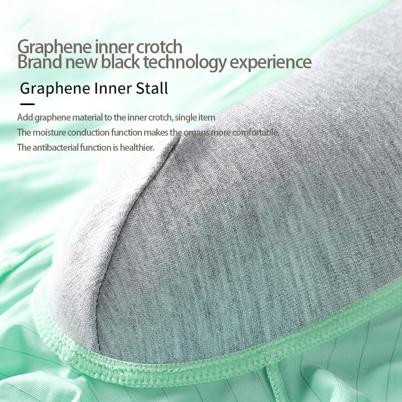 MiiOW 2 buc. Boxer pentru bărbați din mătase subțire de gheață Boxeri fără cusături, grad AAA, grafen, antibacterian, chiloți pentru bărbați Lenjerie de corp sexy