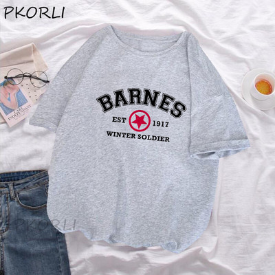 Barnes 1917 női pólók nyári vintage Winter Soldier Bucky Barnes rövid ujjú póló női pamut rövid ujjú pólók