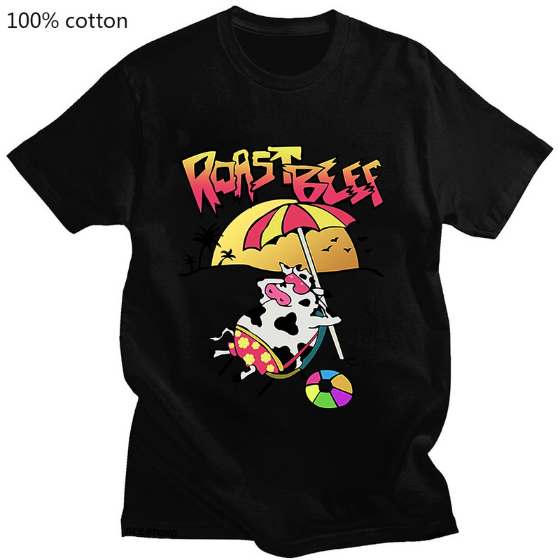 Roast Beef póló póló Kawaii Cow Grafikus rövid ujjú póló Harajuku póló Női/Férfi ruházat Hip Hop pamut póló