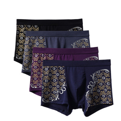 4 bucăți/lot Chiloți pentru bărbați Lenjerie de corp Boxeri de modă cu imprimeu de înaltă calitate Modal de dimensiuni mari Boxeri pentru bărbați Boxer Homme Boxershorts