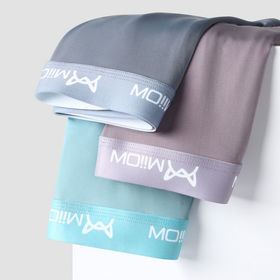 MiiOW 3 bucăți boxeri sport din fibră de poliester, grad 3A, absorbanți de umiditate, elastici, moale, chiloți bărbați