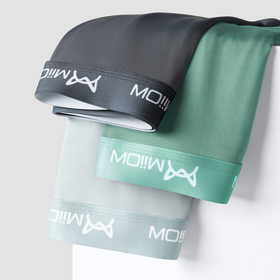 MiiOW 3 bucăți boxeri sport din fibră de poliester, grad 3A, absorbanți de umiditate, elastici, moale, chiloți bărbați