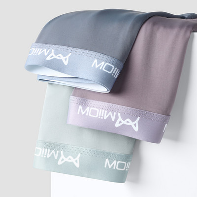 MiiOW 3 bucăți boxeri sport din fibră de poliester, grad 3A, absorbanți de umiditate, elastici, moale, chiloți bărbați