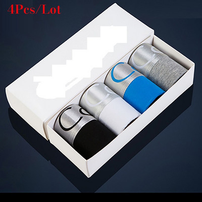 4 DB/LOT Akciós Férfi Fehérnemű Boxer Férfi Férfi Alsónadrág Pamut Kényelmes Szexi Cueca Boxer Férfi Pamut Rövidnadrág Bugyi