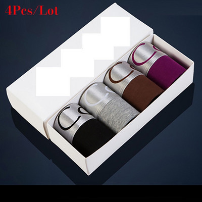 4 DB/LOT Akciós Férfi Fehérnemű Boxer Férfi Férfi Alsónadrág Pamut Kényelmes Szexi Cueca Boxer Férfi Pamut Rövidnadrág Bugyi