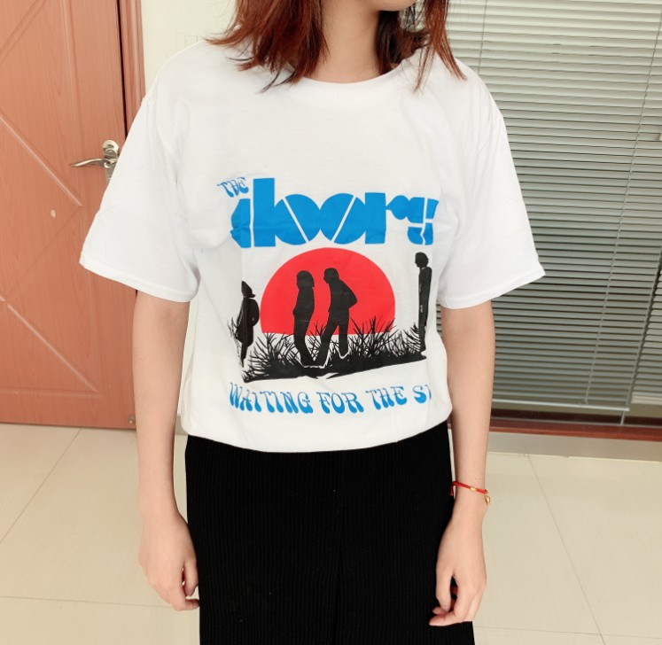 Sunfiz marškinėliai Moteriški Durys Sun Print Graphic Tee Kawaii Populiariausi moteriški drabužiai Kasdieniai Y2k Vintažiniai estetiniai gatvės drabužiai Flora