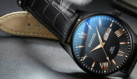Ceas elegant pentru bărbați cu curea din piele