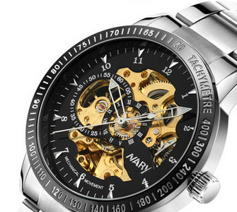 Vízálló férfi karóra bőr szíjjal