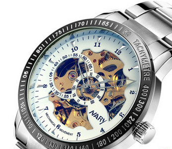 Vízálló férfi karóra bőr szíjjal