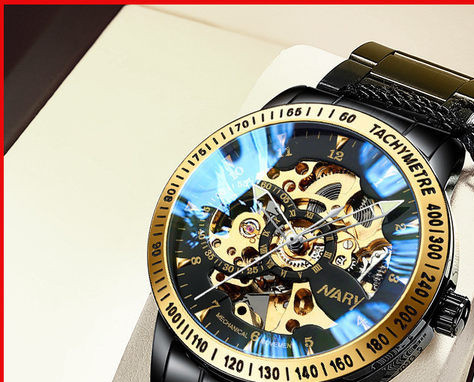 Vízálló férfi karóra bőr szíjjal