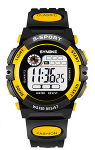 Vízálló férfi karóra digitális mechanizmussal, ébresztőórával és naptárral