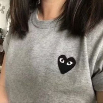 Nyári szerelem szív hímzés Női pólók alkalmi O nyakú rövid ujjú pár fehér pamut póló Harajuku laza pulóver felsők